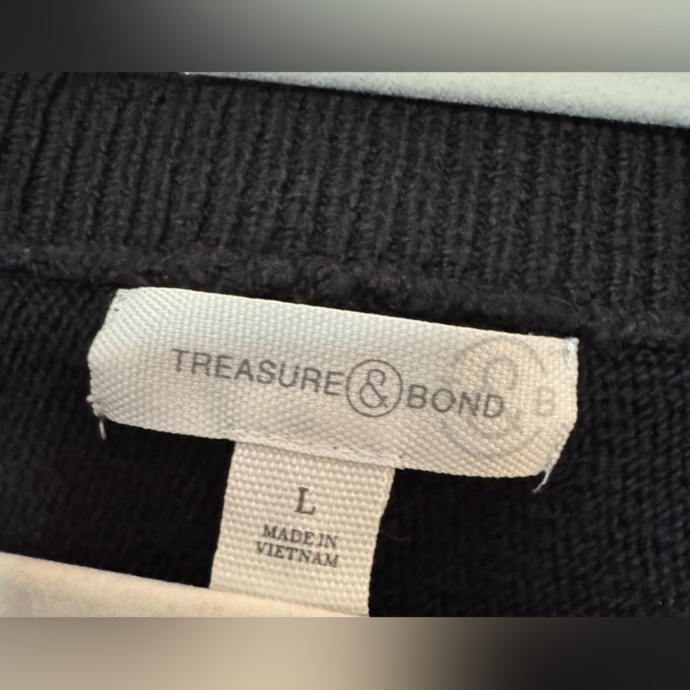 Nordstrom Black Cardigan Cotton Blend, Black, size L - Picture 14 of 16